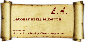 Latosinszky Alberta névjegykártya